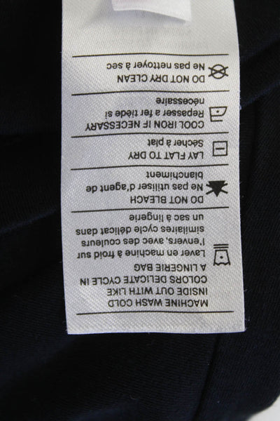 Vince Women Basic Jersey T-Shirt Black Crewneck 3/4 Sleeve Pima Cotton Size XS
