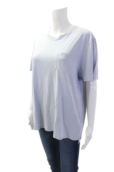 Vince Women Basic Light Blue Crew Neck Short Sleeve Pima Cotton T-Shirt Size M