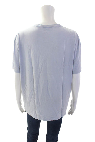 Vince Women Basic Light Blue Crew Neck Short Sleeve Pima Cotton T-Shirt Size M