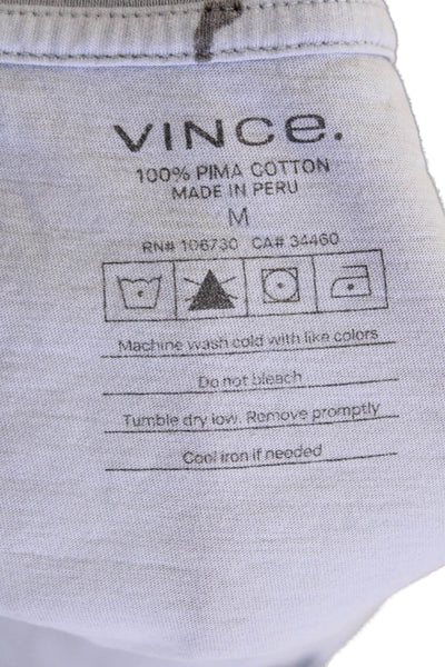 Vince Women Basic Light Blue Crew Neck Short Sleeve Pima Cotton T-Shirt Size M