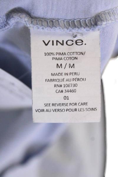 Vince Women Basic Light Blue Crew Neck Short Sleeve Pima Cotton T-Shirt Size M
