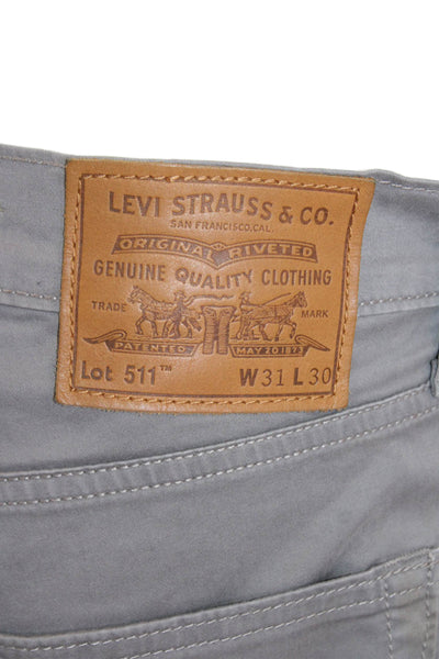 Levis Mens Chino Pants Gray 98% Cotton 2% Elastane Size 31