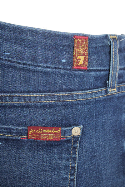 7 For All Mankind, Women, Ankle Skinny Jeans Dark Blue High Rise Size 30