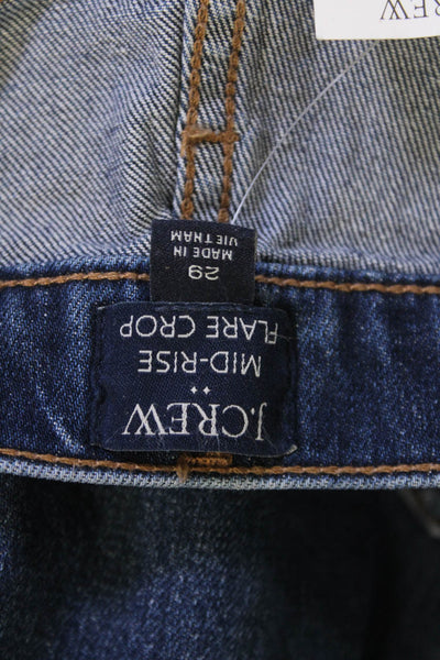 J Crew Women Dark Blue Cropped Flared High-Rise Jeans Size 29