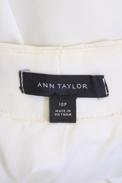 Ann Taylor Women Dress Pants White Hook & Eye Size 10P