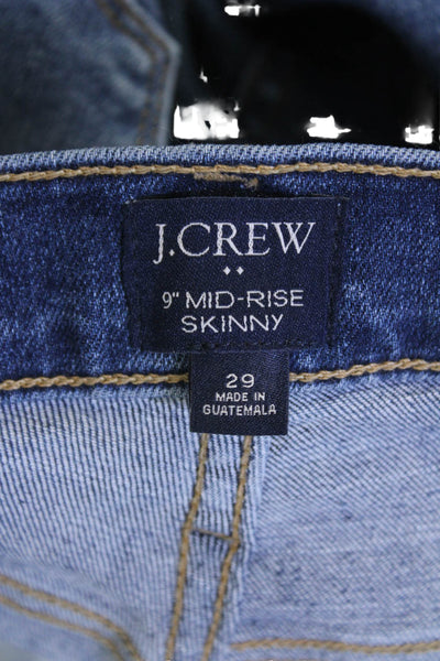 J Crew Women Skinny Ankle Jeans Dark Blue High Rise Button Fly Size 29