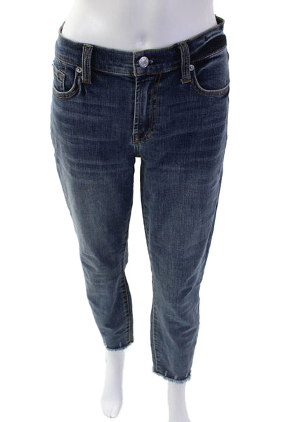 7 For All Mankind Women Maternity Ankle Cropped Jeans Blue High Rise Size 30