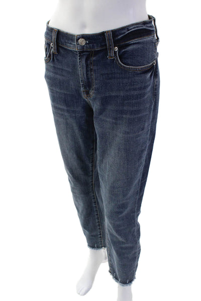 7 For All Mankind Women Maternity Ankle Cropped Jeans Blue High Rise Size 30
