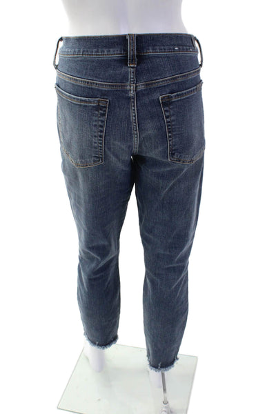 7 For All Mankind Women Maternity Ankle Cropped Jeans Blue High Rise Size 30