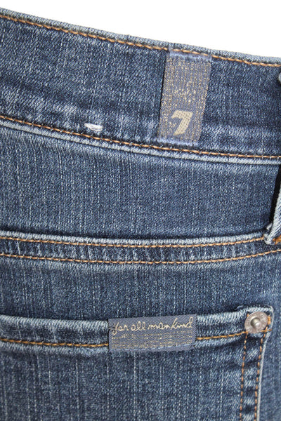 7 For All Mankind Women Maternity Ankle Cropped Jeans Blue High Rise Size 30