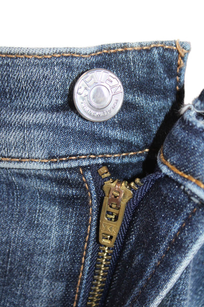7 For All Mankind Women Maternity Ankle Cropped Jeans Blue High Rise Size 30