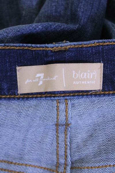 7 For All Mankind Women Maternity Ankle Cropped Jeans Blue High Rise Size 30