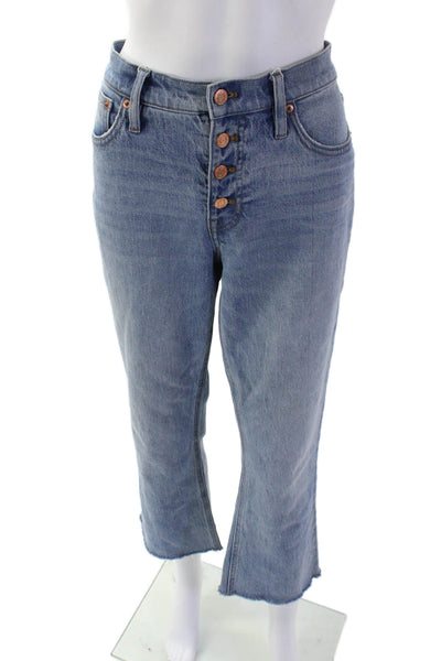 J Crew Women Blue Bootcut Cropped Jeans High Rise Size 29