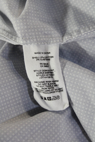 Theory Mens Geometric Long Sleeve Button-Down Shirt Blue Size M