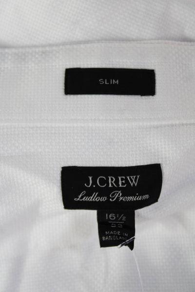 J Crew Mens Cotton Slim Fit Button-Down Shirt White Size 33