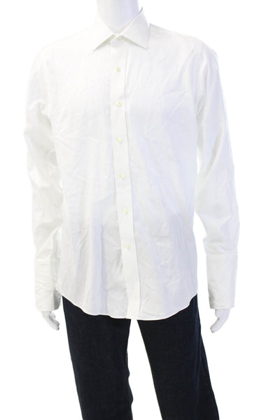 Brooks Brothers Mens Classic Collared Button-Down Shirt White Size 34
