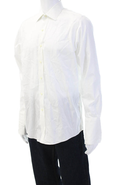 Brooks Brothers Mens Classic Collared Button-Down Shirt White Size 34