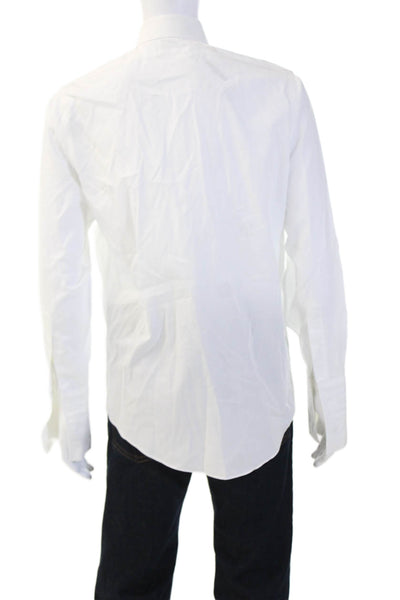 Brooks Brothers Mens Classic Collared Button-Down Shirt White Size 34