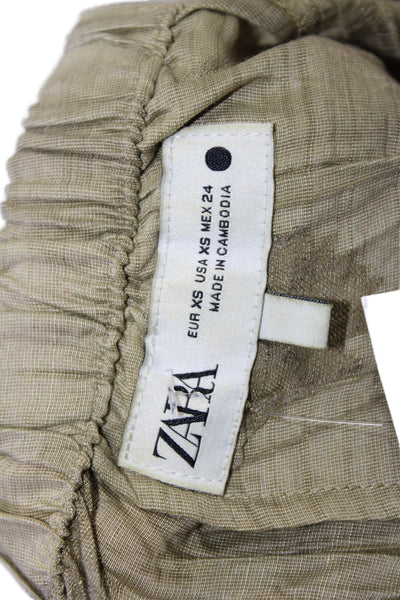 Zara Womens Beige Army Pants Button 31in Inseam Size XS