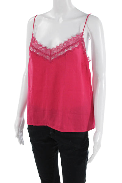 Banana Republic Women Camisole V-Neck Pink Solid 100% Polyester Size M