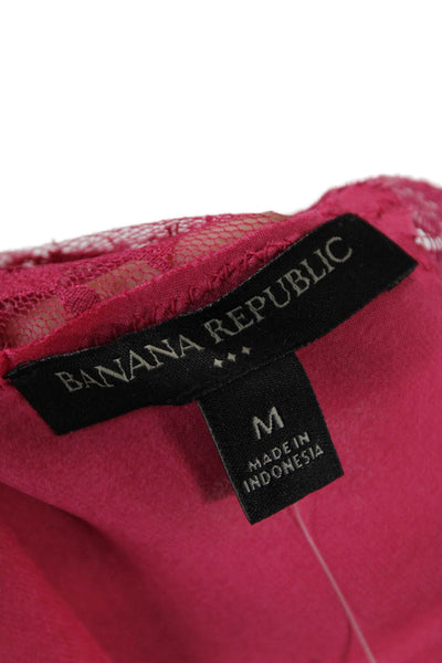 Banana Republic Women Camisole V-Neck Pink Solid 100% Polyester Size M