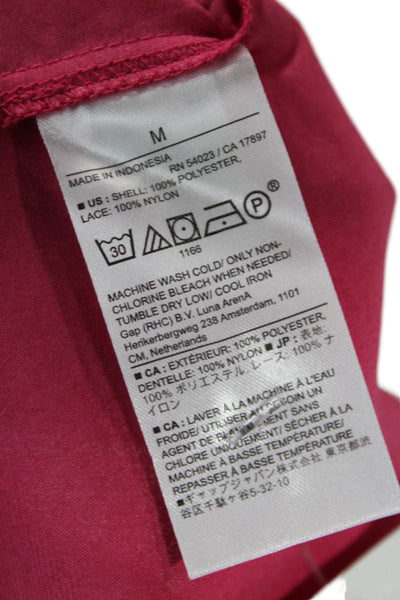Banana Republic Women Camisole V-Neck Pink Solid 100% Polyester Size M