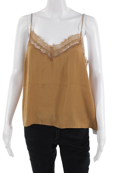Banana Republic Women Brown V-Neck Camisole 100% Polyester Sleeveless Size M