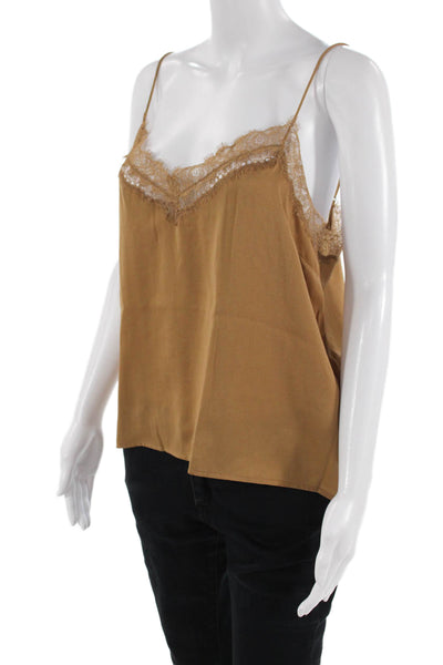Banana Republic Women Brown V-Neck Camisole 100% Polyester Sleeveless Size M