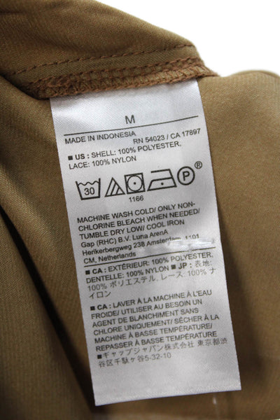 Banana Republic Women Brown V-Neck Camisole 100% Polyester Sleeveless Size M