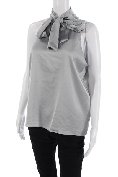 Ann Taylor, Womens Gray Sleeveless High Neck Blouse Size M