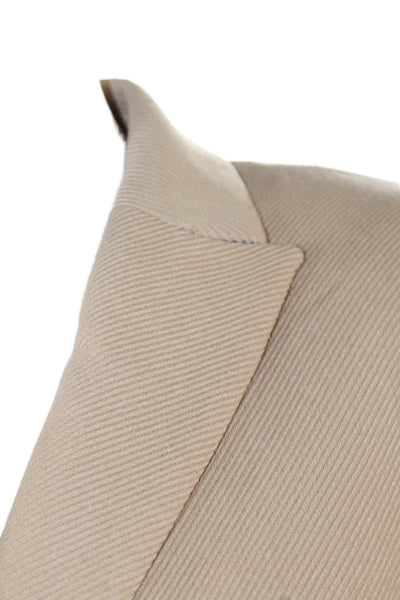 Ann Taylor Women Classic Beige Blazer Collared Button Long Sleeve Size 8