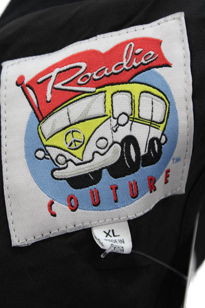 Designer Unisex Black Moon Graphic Collared Button Blazer Size XL