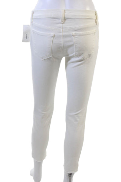 J Brand Women Skinny Cropped Ankle Jeans White Mid Rise Size 27