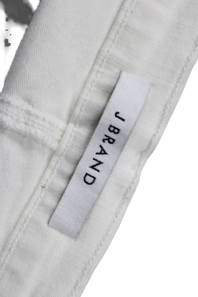 J Brand Women Skinny Cropped Ankle Jeans White Mid Rise Size 27