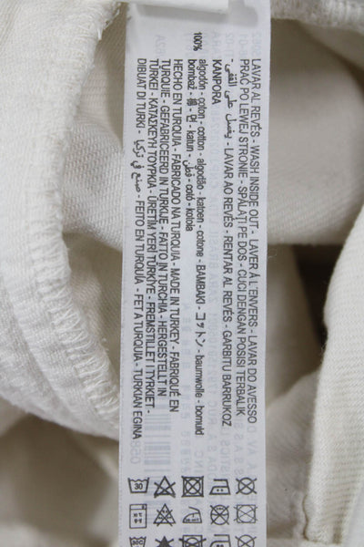 Zara Womens Ankle Paperbag White Cotton Pants Size 2