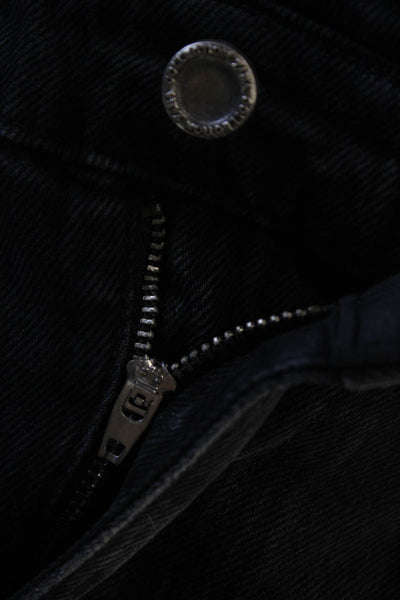 Zara Women Ankle Paperbag Black Cotton Pants Mid Rise Size 2
