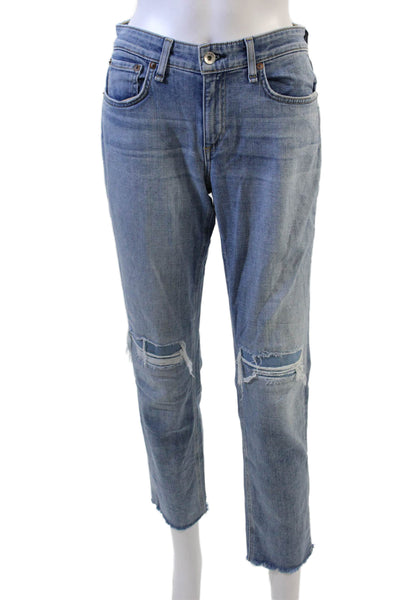Rag & Bone Womens Boyfriend Cropped Jeans Blue Size 25