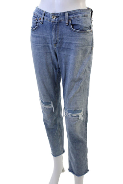 Rag & Bone Womens Boyfriend Cropped Jeans Blue Size 25