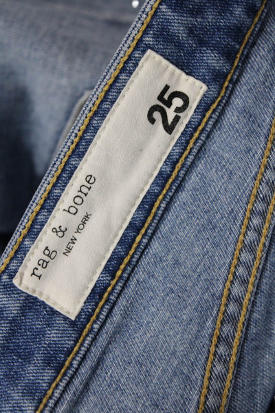 Rag & Bone Womens Boyfriend Cropped Jeans Blue Size 25