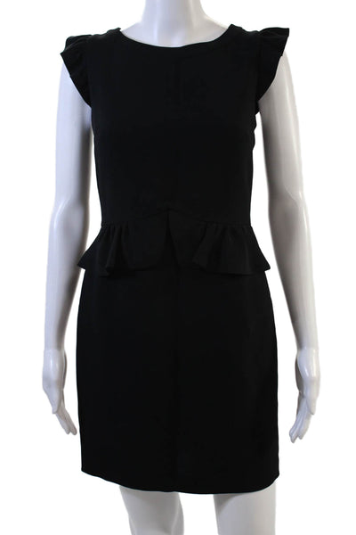 Sandro Women Black Sheath Dress Short Sleeve Polyester Size 1