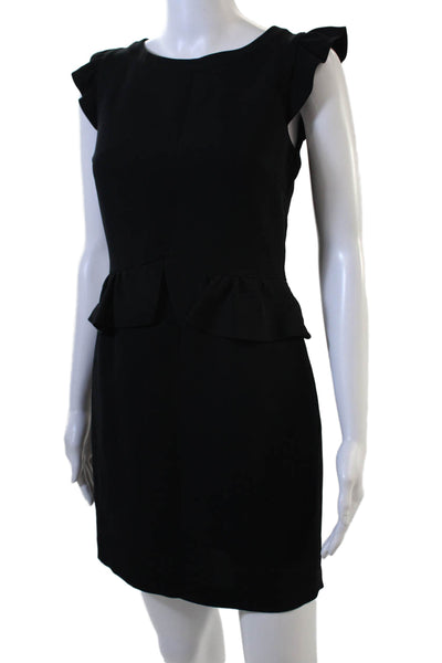 Sandro Women Black Sheath Dress Short Sleeve Polyester Size 1