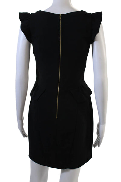 Sandro Women Black Sheath Dress Short Sleeve Polyester Size 1