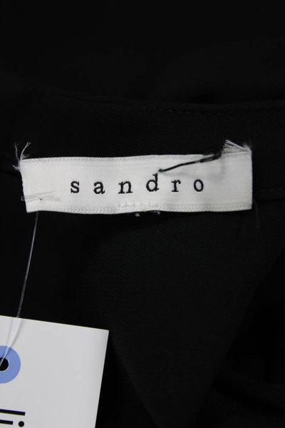 Sandro Women Black Sheath Dress Short Sleeve Polyester Size 1