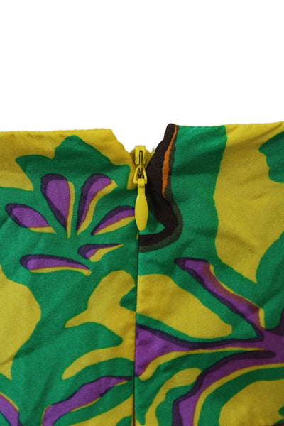 J Crew Womens Maxi Sundress Green Linen Cotton Graphic Print Sleeveless Size 6