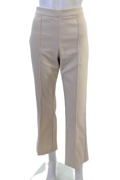 MNG Women Cropped Dress Pants Beige Zip Size 8