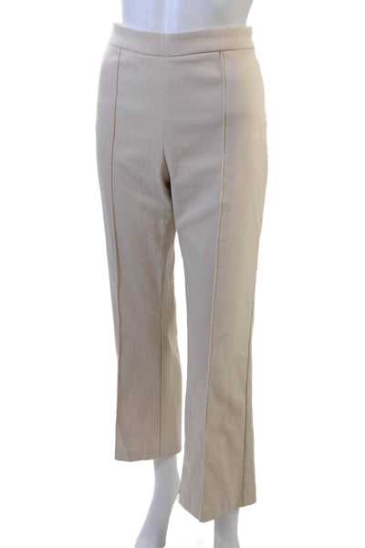 MNG Women Cropped Dress Pants Beige Zip Size 8