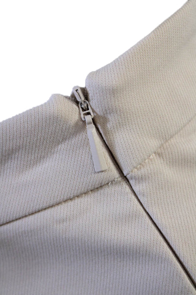 MNG Women Cropped Dress Pants Beige Zip Size 8