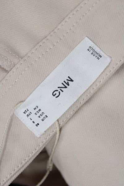 MNG Women Cropped Dress Pants Beige Zip Size 8