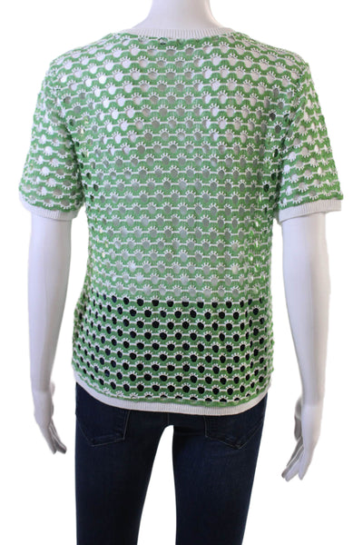 Zara Women Green Crew Neck Short Sleeve T-Shirt Size M