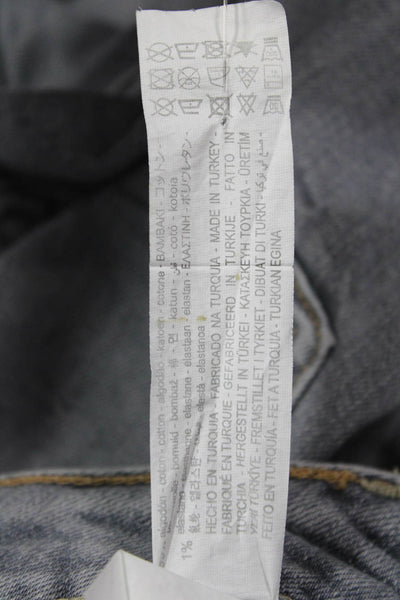 Zara Womens Mom Ankle Jeans Gray High Rise Cotton Elastane Size 8